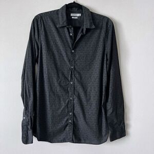 J Lindeberg Men's Dani Slim Fit Shirt Size S Blue Green Geometric Astronomical